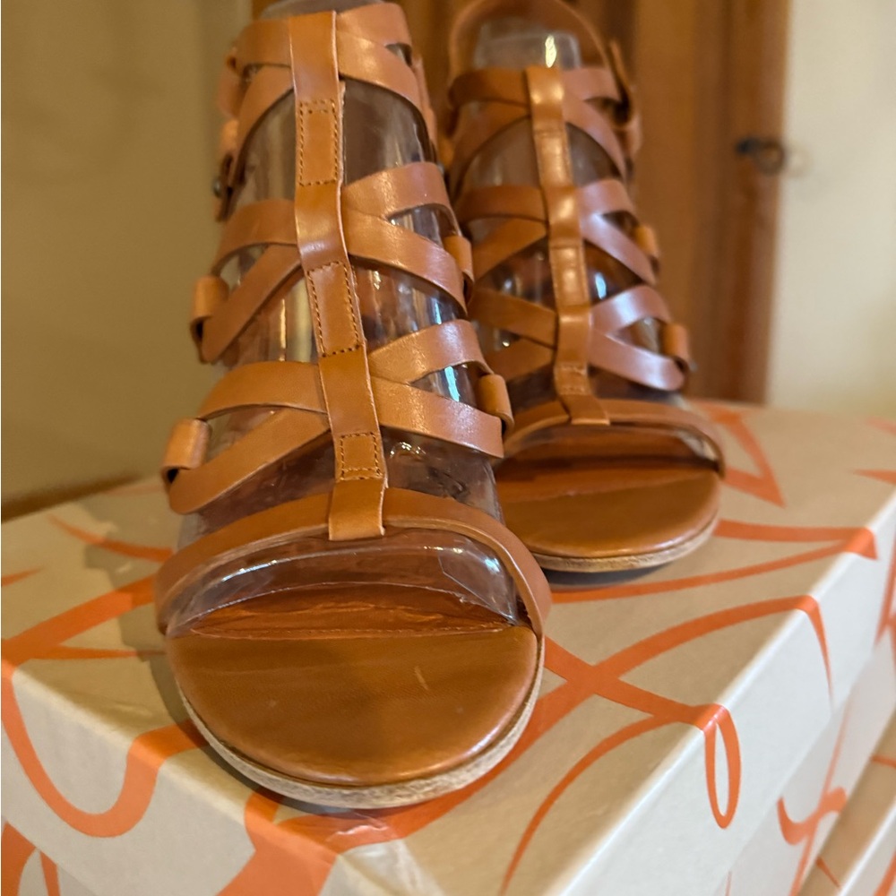 Via Spiga Tan Strappy Sandals